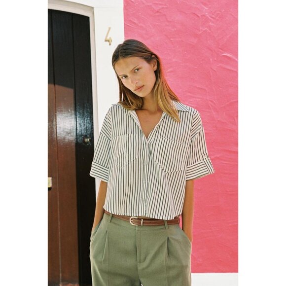 ZARA LINEN BELTED STRAIGHT-LEG TROUSERS - Picture 1 of 7